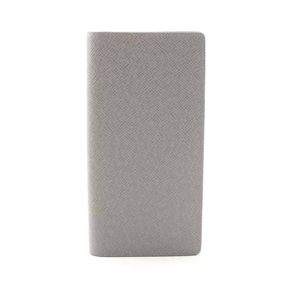 Louis Vuitton Portefeuille Brazza NM Bi fold Long Wallet Taiga Leather Gray